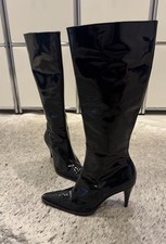 NEU Damen Lackleder Kniehoher Stiefel Frida 36/37 Leder Patent Leather Boots