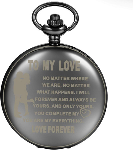 Gravierte taschenuhr mit kette - gravierte,