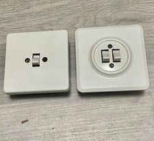 2 DDR Kipp-Schalter Lichtschalter Serienschalter Ausschalter Bakelit UP weiß