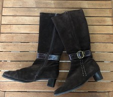 Damen Stiefel mit Futter Gr. 5 (38) braunes Wildleder Theresia M.