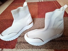 Stieflette Boots beige Gr. 40 Elastisch NEU