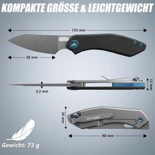 Flissa schwarz klappmesser - schwarz,