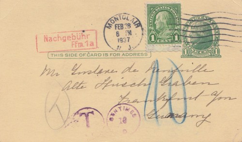 Usa 1937 montclair post card - montclair,