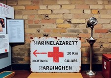 DRK Marine Lazarett Hardinghen bei Calais 2. Weltkrieg Metallschild Schild Alu