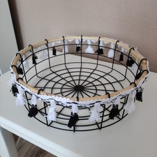 Aufbewahrungskorb Metall, Obstkorb | 25 cm Durchmesser | schwarz