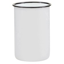 Emaille Becher weiß mit