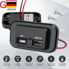 Auto 12V USB Typ c Ladegerät Buchse Licht Einbau Steckdose 3.1A für KFZ Motorrad