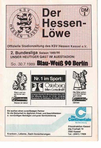 Fussball programmheft 89 90 - , 89/90