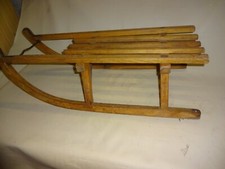 alter Holz-Schlitten 2-Sitzer Kinder Stabil Holz mit Eisen 83 cm lang