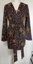 Impressionen SIENNA Cardigan Strickjacke Jacke Boho Gürtel Bunt Grau L 40 NEU