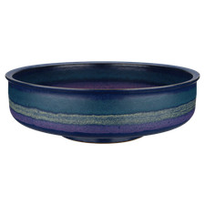 Obstschale groß brauner Rand auf Fuß Kupfermühle - KMK Viola