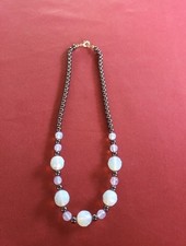 Nachlass,Kette mit schwarzen und weißen  Perlen, Länge 21 cm 