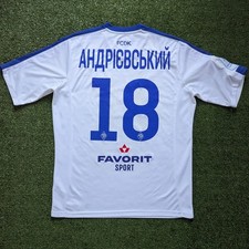 FC DYNAMO KYIV 2018/2019 MATCH WORN HOME FOOTBALL SHIRT TRIKOT ANDRIYEVSKYI #18