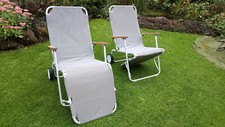 Sonnenliege Strandliege Klappliege Liegestuhl rollbar Camping 2 Stück