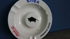 Vintage Porzellan Werbe Aschenbecher STROTHMANN STIER Echter Steinhäger RAR!