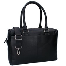 Schwarze Baby Wickeltasche mit Unterlage | Echt Leder | Schultertasche