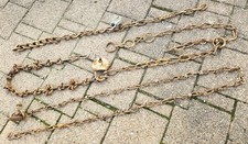  3 Eisenketten alt Gliederkette 1,95+2,30+0,95m lang rostig antik Deko Bauernhof