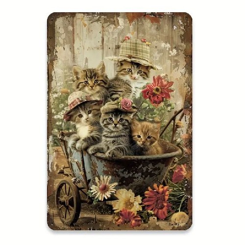 Blechschild niedliche katzen - niedliche,