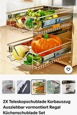 Korbauszug, Teleskop Schublade 2x40 cm