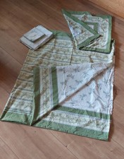Bettwäsche Grün / Weiß 4 teilig aus Nachlass Normalgröße