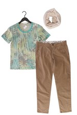 Damenmode Outfit Größe M mit Bonita Printshirt in Gr. M und Schal