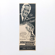 1955 Höhensonne Quarzlampen Hanau Werbeanzeige Werbung Reklame Advertising
