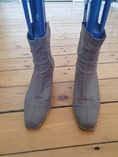 POLLINI Stiefeletten gr. 40, hellgrau, Stoff, Stretch, knöchelhoch