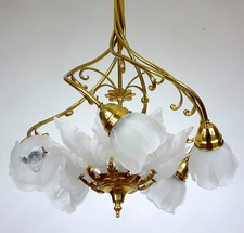 Hochwertige Messing Murano Glaschirme Kronleuchter, Lüster 8 Flammig