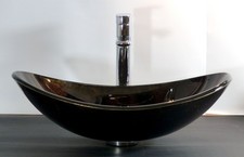 Aufsatz Glas Waschbecken OVAL
