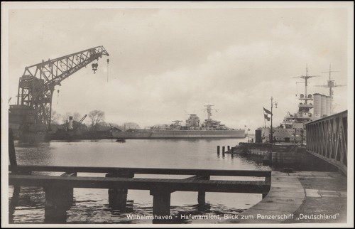 Wilhelmshaven hafenansicht - ak,