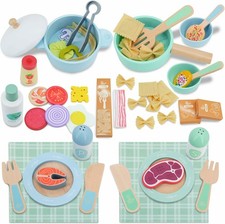 63 Stck. Holz Kochen Spielzeug