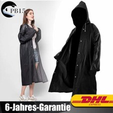 Regenmantel Regenponcho Atmungsaktiv mit Hut für Damen Herren Wiederverwendbar