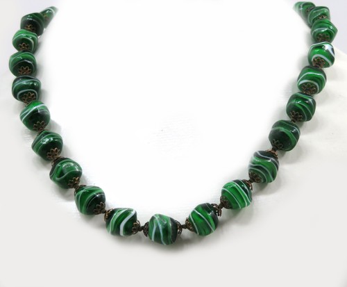 Murano malachit glaskette - ,