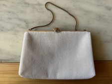 Perlentasche Perlen Hand Made In France, Weiß Brauttasche Abendtasche Party