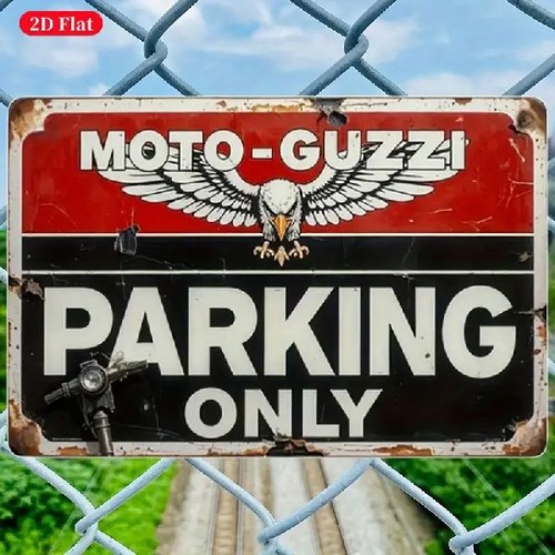 Blechschild moto guzzi parking - guzzi,