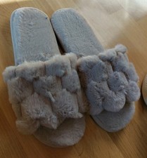 Plüschschuhe, Gr: 39, grau