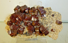 Vanadinit auf Baryt, Mibladen Marokko # 2