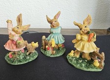 3x Dekorative Hasenfiguren Dekoration Dekor für Garten und Haus