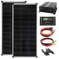 Solar Set 12V 200 Watt Solarpanel Wechselrichter Solaranlage 1200mm 20A 0% MwSt