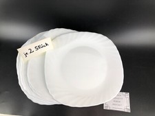 je 2 flache Speise Teller Glas 27cm eckig➡️Harmonia Spain Arcopal➡️opalglas weiß