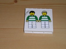 Lego  Wandplatte Wand 1x6x5 weiß mit Aufkleber Fußball Stadion  3754 ( FF)