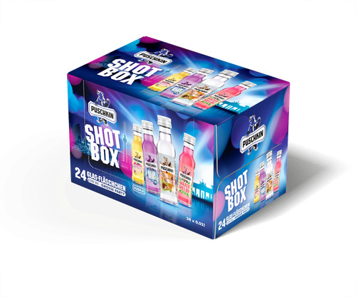 Puschkin vodka shot box - shot,