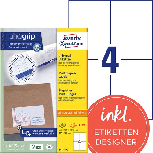 Avery zweckform etiketten - avery,