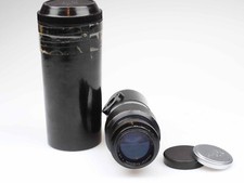 Leica Hektor 135mm f4,5 Objektiv Lens Black chrome Leitz Bakelit Dose M39 97596