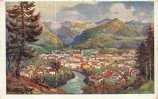 Bad Ischl Salzkammergut AT Panorama Kuenstlerkarte