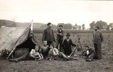 Foto Ak Zelt, Lagerfeuer, Männer, Gruppenbild - 4495424