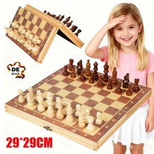 Schachbrett mit Figuren Magnetisch & Klappbar 29x29 cm Schachspiel Reiseschach