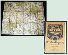 Meinholds Karte von Dresdens Umgebung auch für Radfahrer 1:60000 um 1920 Dresden
