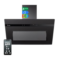 Dunstabzugshaube 80cm Umluft Abluft Kopffrei Wandhaube Schräghaube schwarz WLAN