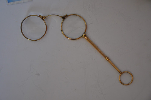 Lorgnon stielbrille goldfarben - lorgnon,